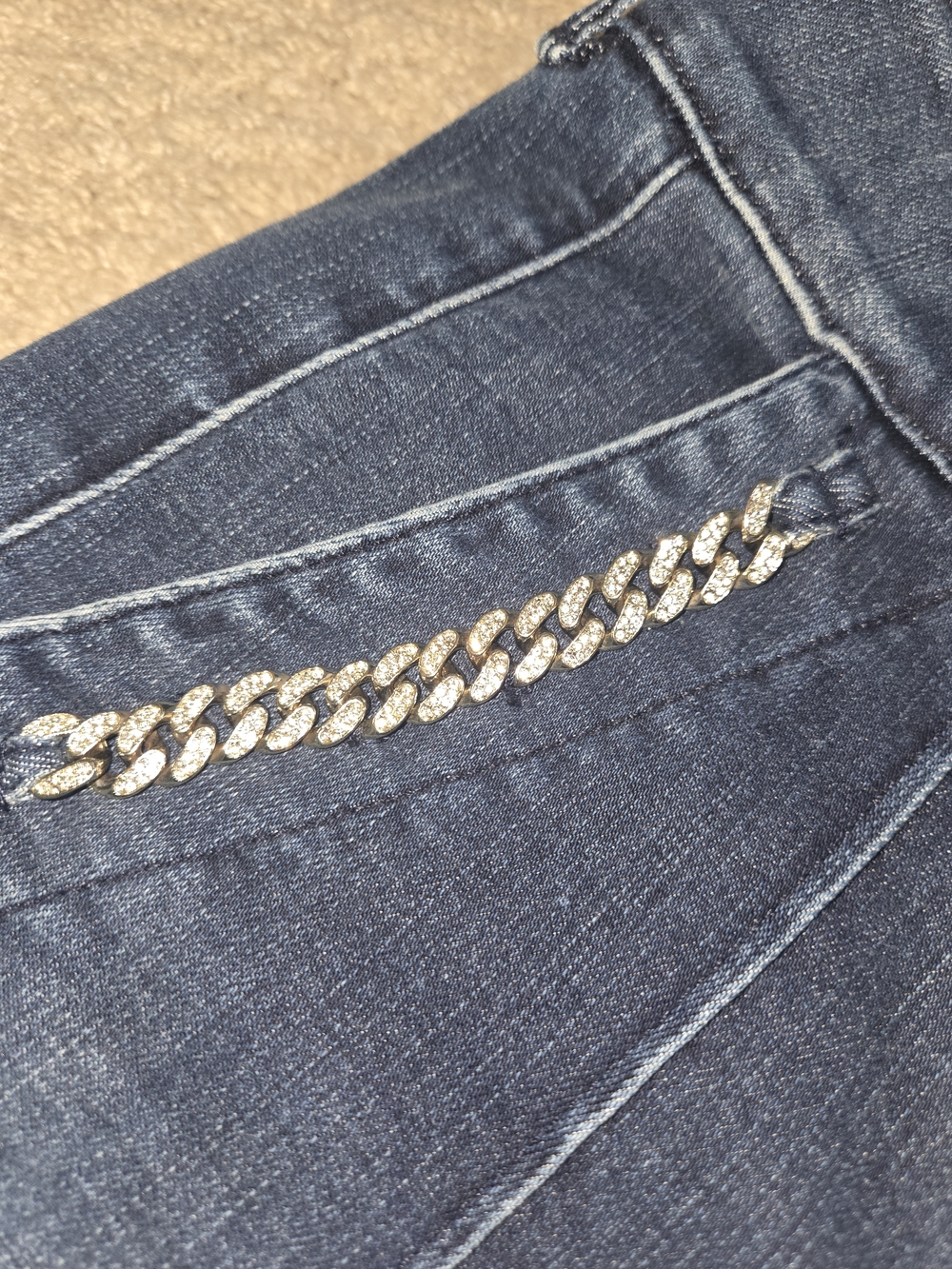White House Black Market Hi Rise Wide Leg Jeans Rhinestones Jeans Size 2 - Picture 3 of 7